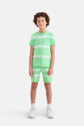 Shoeby tie-dye T-shirt appeltjesgroen wit Jongens Katoen Ronde hals Tie-dye 146 152 - Foto 3