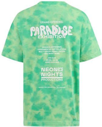 Shoeby tie-dye T-shirt groen lichtgroen Jongens Katoen Ronde hals Tie-dye 122 128