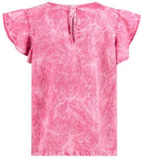 Shoeby tie-dye T-shirt paars Meisjes Lyocell Ronde hals Tie-dye 122 128 - Foto 1