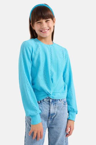 Shoeby top blauw Meisjes Polyester Ronde hals Effen 110 116