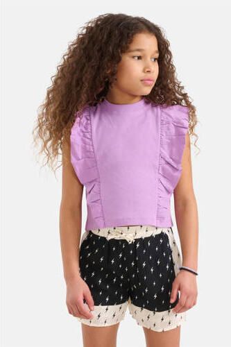 Shoeby top lila Paars Meisjes Katoen Ronde hals Effen 110 116