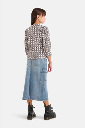 Shoeby top met all over print ecru Meisjes Polyester Ronde hals All over print 110 116