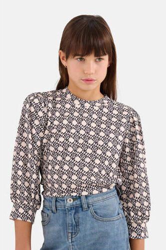 Shoeby top met all over print ecru Meisjes Polyester Ronde hals All over print 110 116 - Foto 2