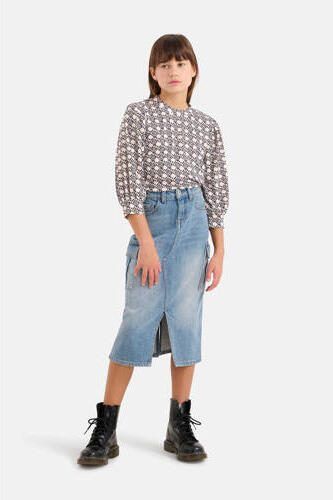 Shoeby top met all over print ecru Meisjes Polyester Ronde hals All over print 110 116 - Foto 3