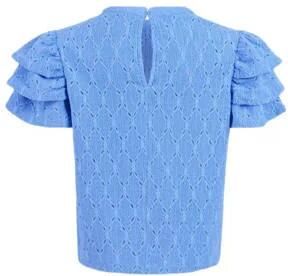 Shoeby top met open details blauw Meisjes Polyester Ronde hals Effen 146 152 - Foto 3