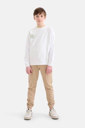 Shoeby trui met backprint wit Jongens Katoen Ronde hals Backprint 110 116 - Foto 2