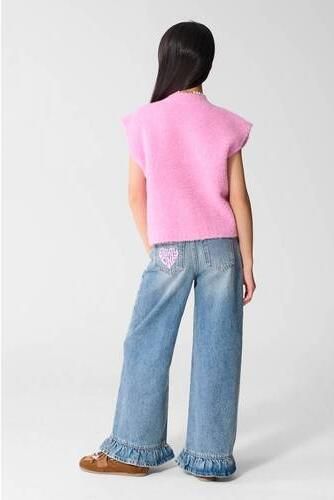 Shoeby tweed gilet met wol roze Effen - Foto 2