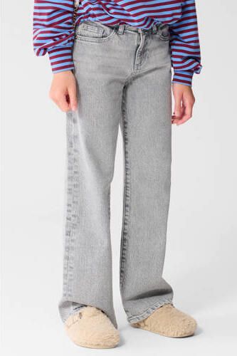 Shoeby wide leg jeans grijs Meisjes Denim Effen