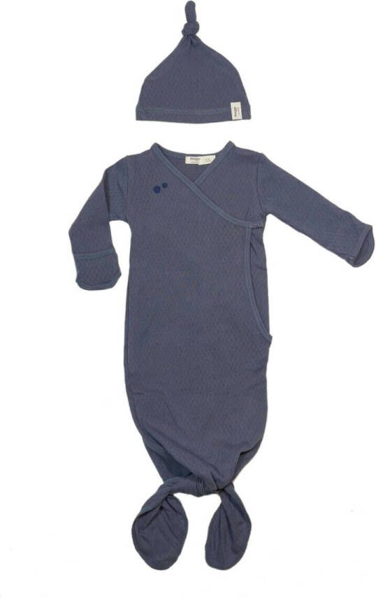 Snoozebaby geboortepakje cocoon incl mutsje Babyslaapzak Blauw Effen
