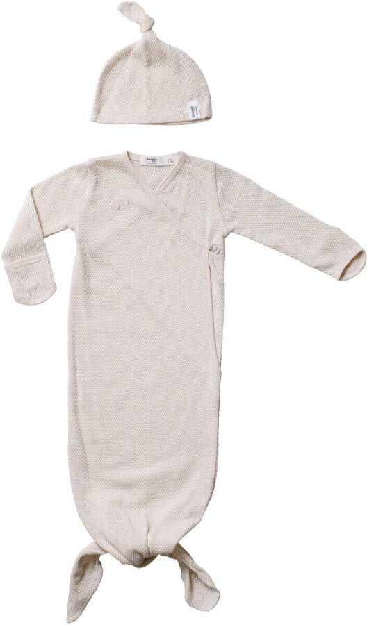 Snoozebaby geboortepakje cocoon incl mutsje Babyslaapzak Ecru Effen