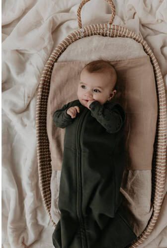 Snoozebaby baby slaapzak Dark Green Babyslaapzak Groen Effen 70 - Foto 2