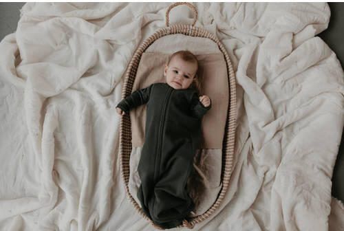 Snoozebaby baby slaapzak Dark Green Babyslaapzak Groen Effen 70 - Foto 4