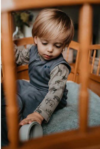 Snoozebaby mouwloze slaapzak TOG 1 Babyslaapzak Blauw Effen 70 - Foto 3