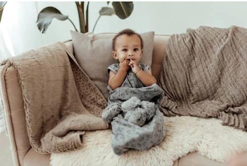 Snoozebaby wiegdeken met teddy hazel brown Babydeken Bruin All over print - Foto 4