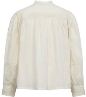 Sofie Schnoor blouse ecru Meisjes Katoen Opstaande kraag Effen 128 - Foto 3