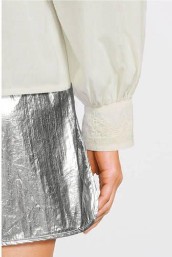 Sofie Schnoor blouse ecru Meisjes Katoen Opstaande kraag Effen 128