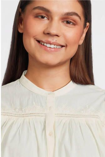 Sofie Schnoor blouse ecru Meisjes Katoen Opstaande kraag Effen 128 - Foto 2