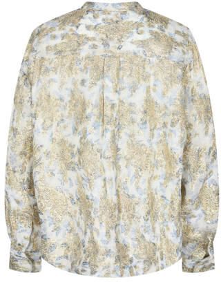 Sofie Schnoor blouse met all over print ecru goud blauw Meisjes Viscose Mao kraag 176 - Foto 3