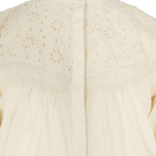 Sofie Schnoor blouse met open detail offwhite Ecru Meisjes Katoen Opstaande kraag 140 - Foto 3