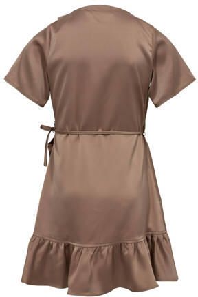 Sofie Schnoor jurk bruin Meisjes Polyester V-hals Effen 128