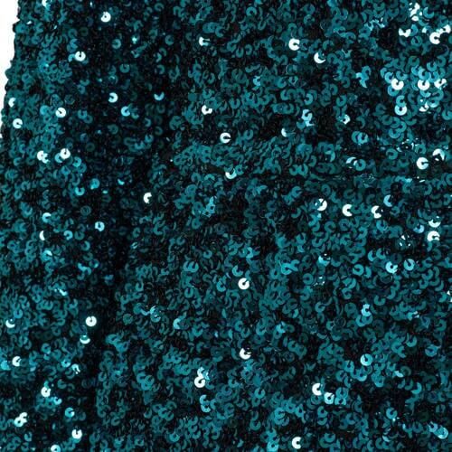 Sofie Schnoor jurk met pailletten petrol Blauw Meisjes Polyester Ronde hals 176