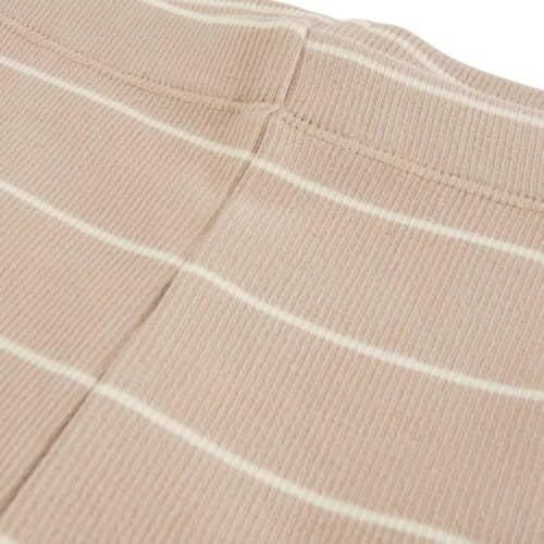 Sofie Schnoor Petit by baby gestreepte slim fit broek lichtbruin wit Stretchkatoen 68