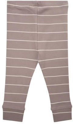 Sofie Schnoor Petit by baby gestreepte slim fit broek taupe wit Bruin Stretchkatoen 56