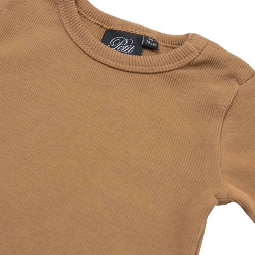 Sofie Schnoor Petit by romper bruin Stretchkatoen Ronde hals 62