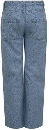 Sofie Schnoor straight fit jeans met hartjes light blue denim Blauw Hartjes 128 - Foto 1