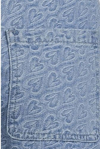 Sofie Schnoor straight fit jeans met hartjes light blue denim Blauw Hartjes 128 - Foto 2