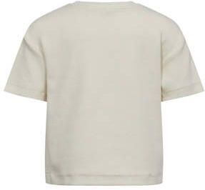 Sofie Schnoor T-shirt met printopdruk ecru blauw Meisjes Katoen Ronde hals 104