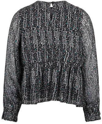 Sofie Schnoor top met all over print zwart groen wit Meisjes Polyester Ronde hals 152