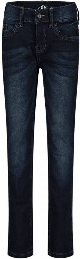 S.Oliver regular fit jeans dark denim Blauw Jongens Stretchdenim Effen 158 - Foto 4