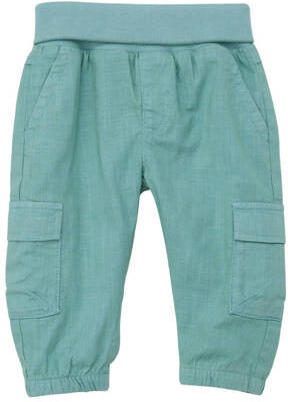 S.Oliver baby cargobroek petrol Blauw Jongens Katoen Effen 50 56