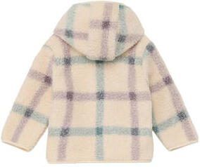 S.Oliver baby geruite teddy tussenjas ecru Beige Jongens Polyester Capuchon 80