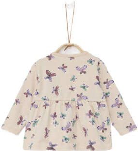 S.Oliver baby longsleeve met all over print ecru Meisjes Stretchkatoen Ronde hals 50 56