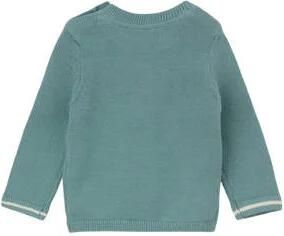 S.Oliver baby trui met printopdruk turquoise Blauw Jongens Katoen Ronde hals 80