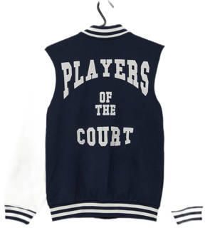 S.Oliver baseball jacket met printopdruk donkerblauw wit Jas Jongens Katoen Klassieke kraag 158 164