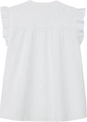S.Oliver blouse wit Meisjes Stretchkatoen Ronde hals Effen 134 140 - Foto 1