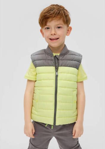 S.Oliver bodywarmer geel grijs Jongens Polyester Opstaande kraag Effen 104 - Foto 3
