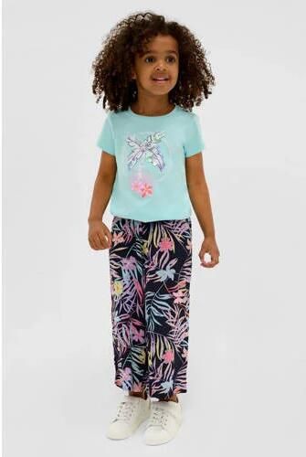 S.Oliver broek met all over print donkerblauw Meisjes Viscose All over print 110