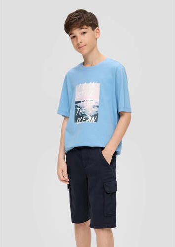 S.Oliver cargo short donkerblauw Korte broek Jongens Stretchkatoen Effen 134 - Foto 3