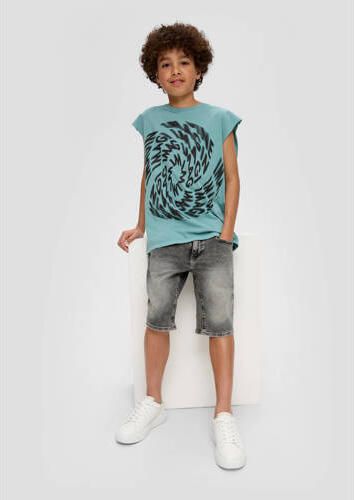 S.Oliver denim short grey denim Korte broek Grijs Jongens Stretchdenim 134 - Foto 3