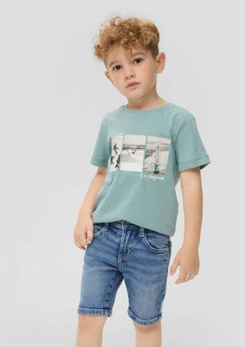 S.Oliver denim short medium blue denim Korte broek Blauw Effen 110 - Foto 3