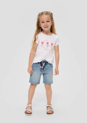 S.Oliver denim short medium blue denim Korte broek Blauw Meisjes Stretchdenim 110