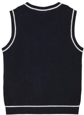 S.Oliver donkerblauw wit Spencer Jongens Katoen V-hals Effen 104 110 - Foto 3