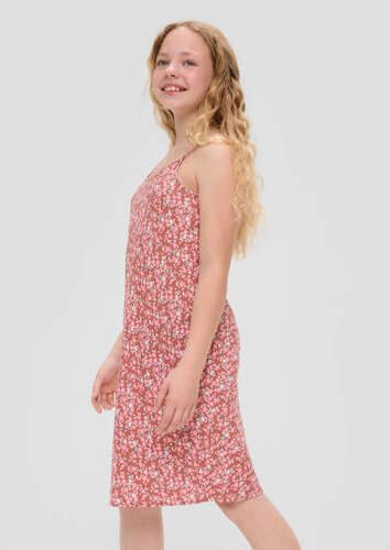 S.Oliver gebloemde jurk rood multi Meisjes Viscose Ronde hals Bloemen 152 - Foto 3