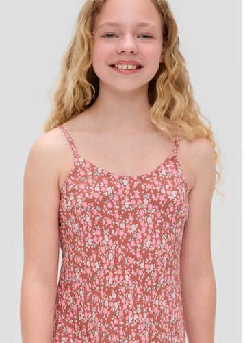 S.Oliver gebloemde jurk rood multi Meisjes Viscose Ronde hals Bloemen 152 - Foto 2