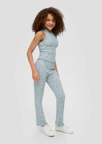 S.Oliver gebloemde legging lichtblauw Meisjes Katoen Bloemen 134 140