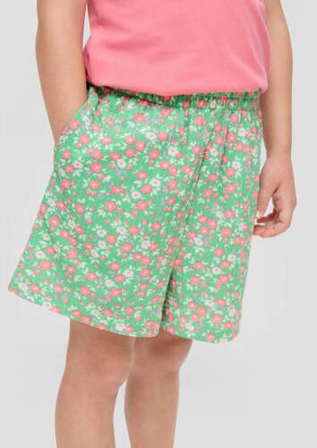 S.Oliver gebloemde sweatshort groen Korte broek Meisjes Polyester Bloemen 134 - Foto 2
